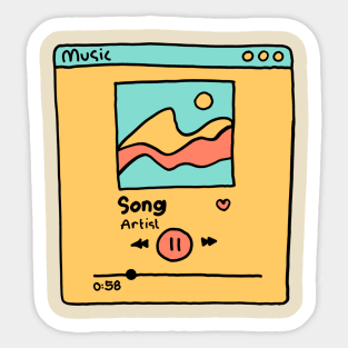 music retro art Sticker